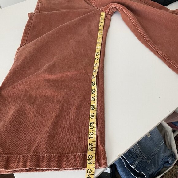 Stradivarius Super Wide-Leg High-Waisted Crop Denim Jeans Brown Size Teen 8 - Picture 6 of 10